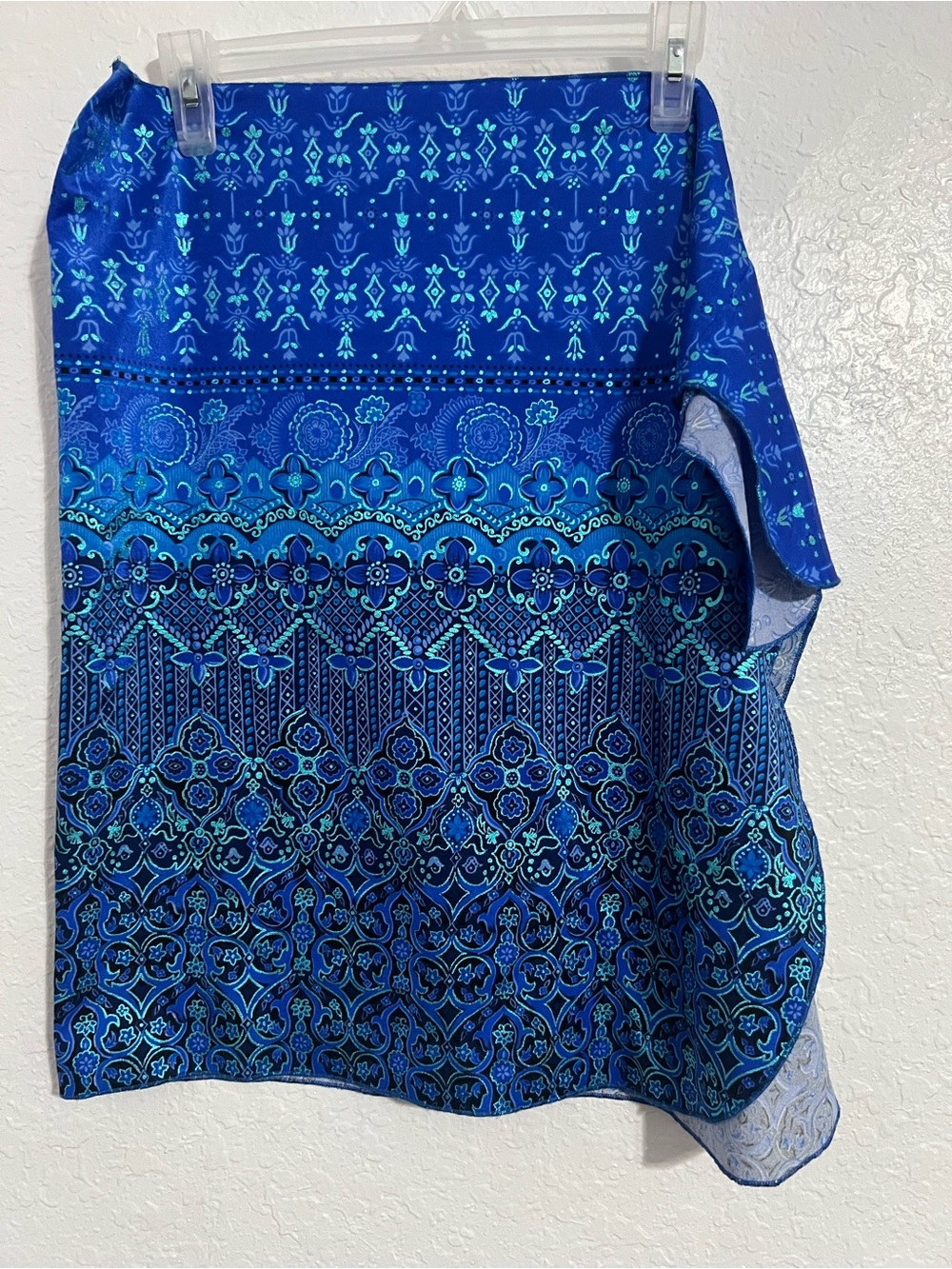 Jantzen Images Women's Tie Side Cover-Up Skirt Blue Floral Size M  # 578